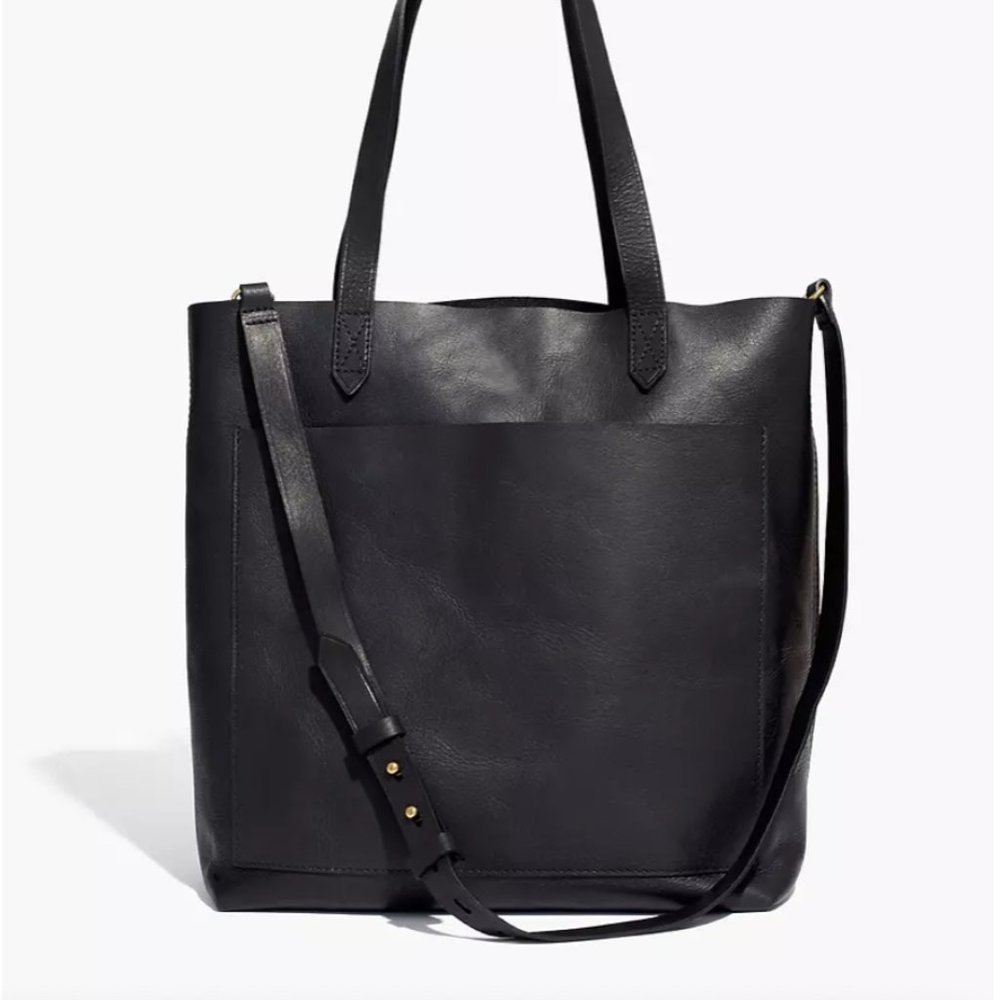 Madewell Medium Transport Tote Black Leather